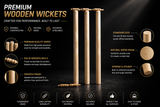 Premium Wooden Cricket Wickets Set β 28 Inch Cricket Stumps with Wooden Bails