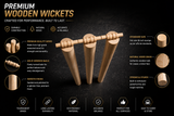 Premium Wooden Cricket Wickets Set β 28 Inch Cricket Stumps with Wooden Bails