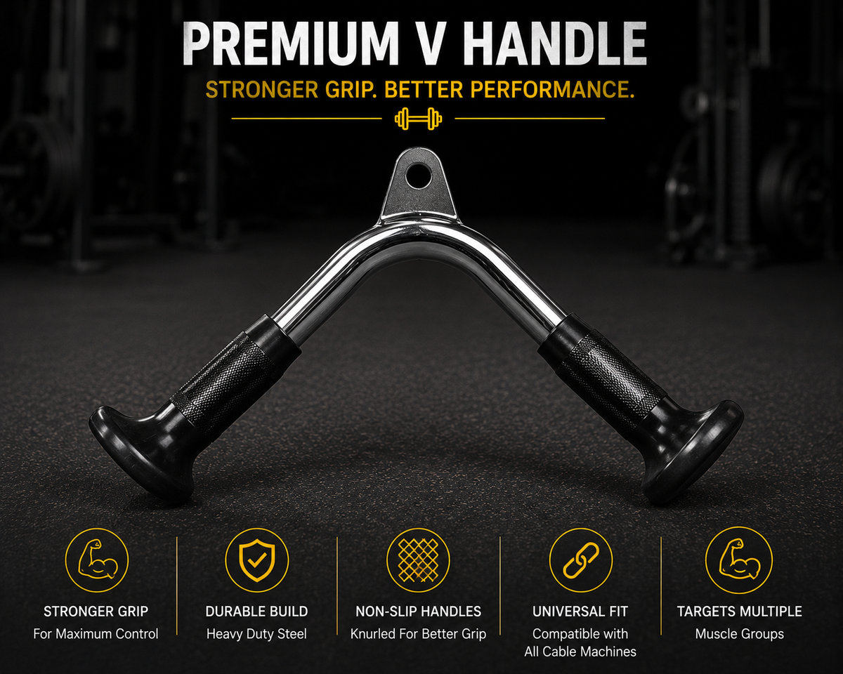 Premium V Handle Cable Attachment – Heavy-Duty Gym Lat Pulldown & Row Handle