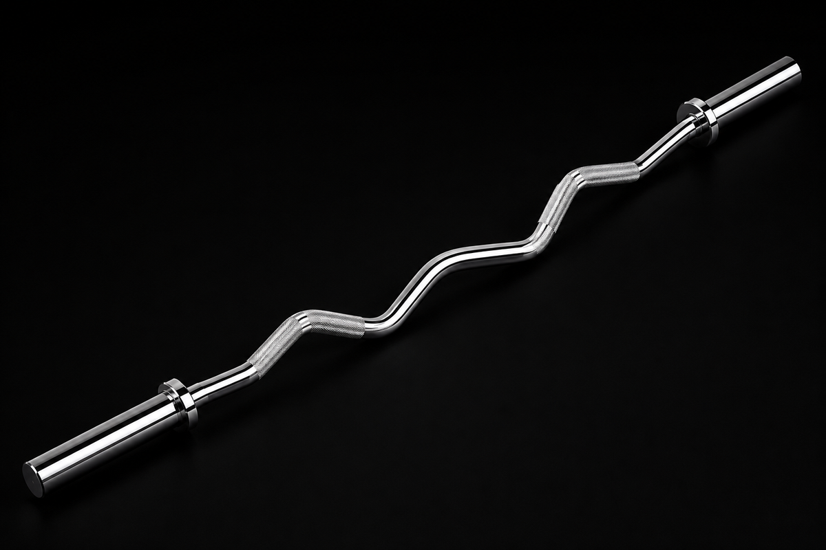 Premium EZ Curl Bar – Chrome Steel Barbell for Biceps & Strength Training