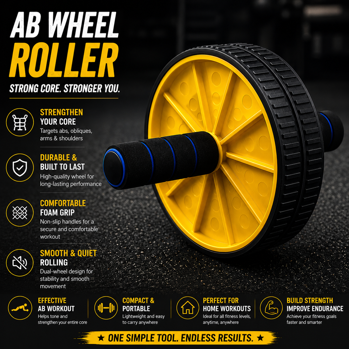 Ab Wheel Roller β Dual Wheel Core Exercise & Abdominal Workout Equipment