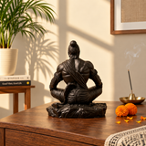 Meditating Lord Hanuman Statue – Black Spiritual Home Décor