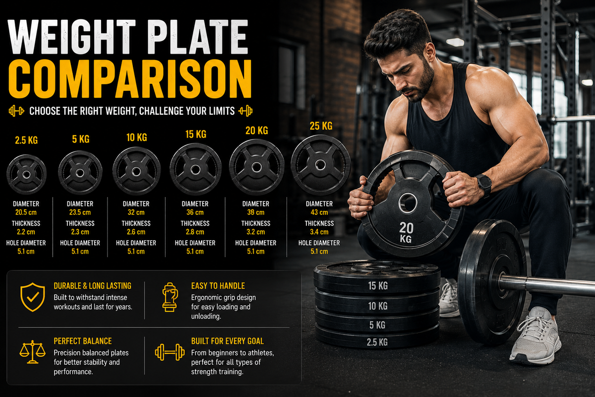 Olympic Weight Plates – 2.5KG to 25KG Cast Iron Grip Plates