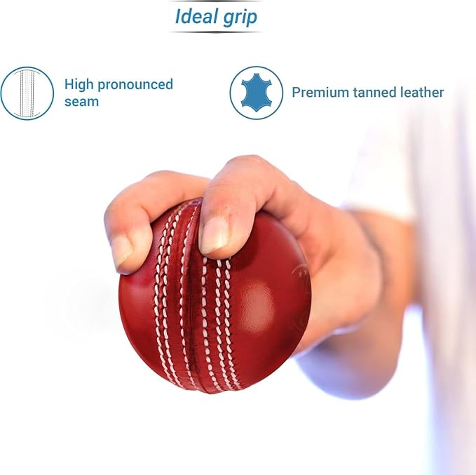 Premium Leather Cricket Ball – Match & Practice Cricket Ball