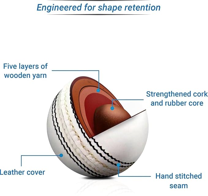 Premium White Leather Cricket Ball – Match & Practice Cricket Ball