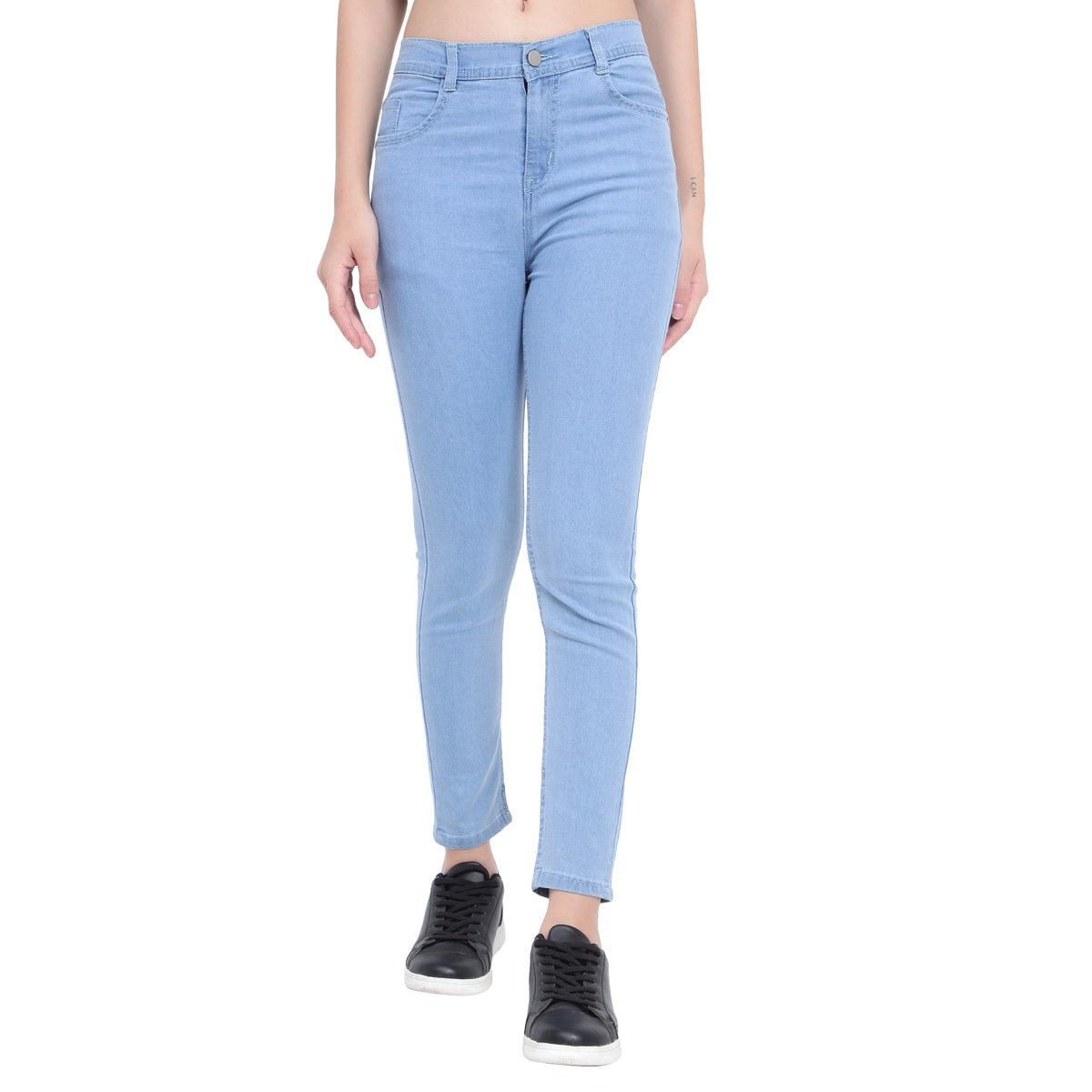 Women's Light Blue High-Waist Skinny Fit Denim Jeans
