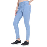 Women's Light Blue High-Waist Skinny Fit Denim Jeans