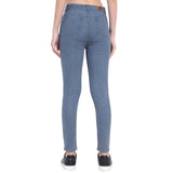 Women's Grey-Blue High-Waist Skinny Fit Denim Jeans