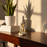 Elegant White & Gold Horse Statue for Home Décor