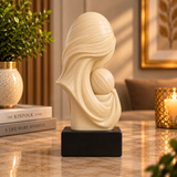 Elegant Mother & Child Decorative Sculpture – Cream & Black