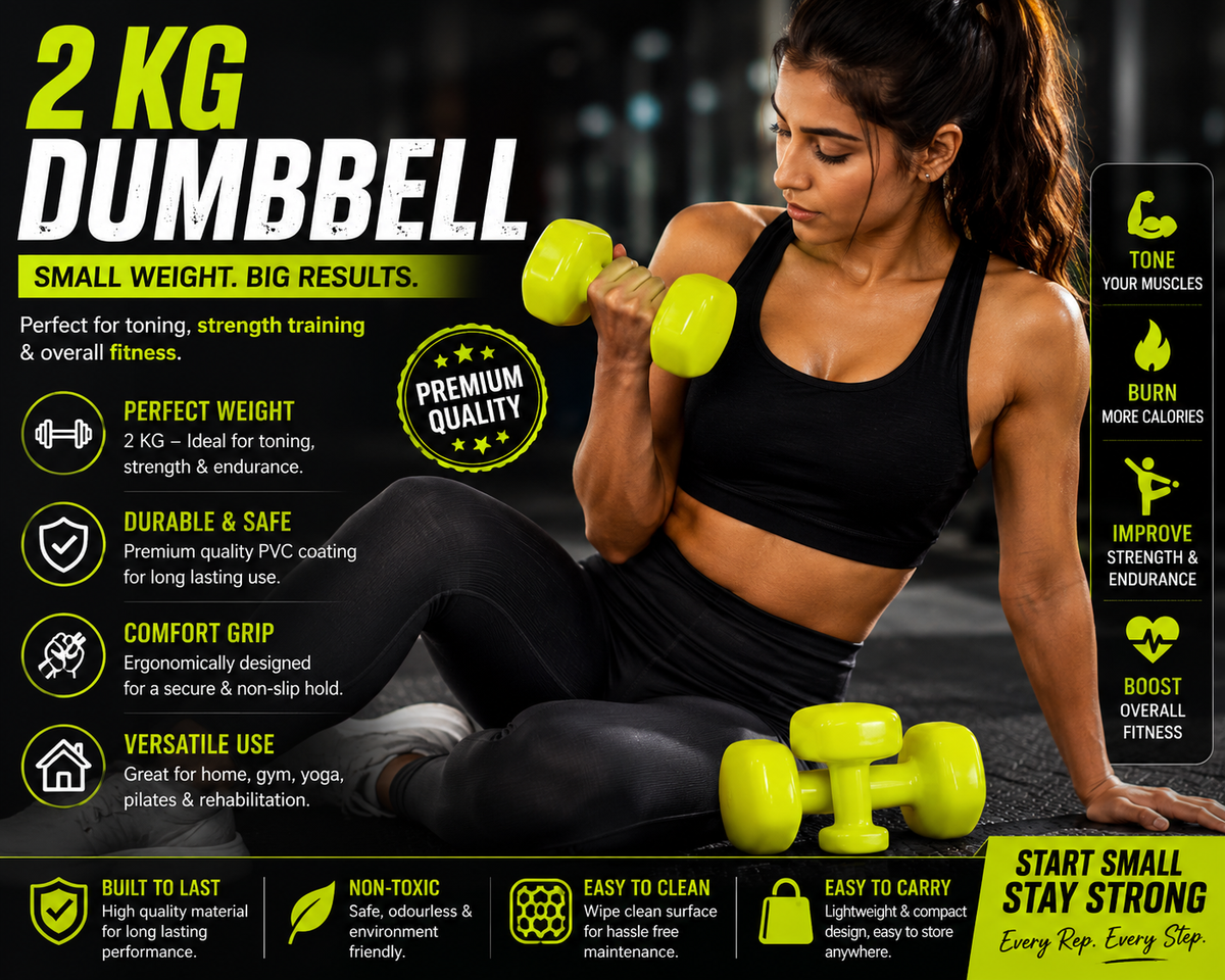 Premium Hex Dumbbells β PVC Coated Weights for Home & Gym Workouts