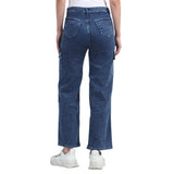 Women’s Blue 6-Pocket Wide-Leg Jeans – High Waist Casual Denim