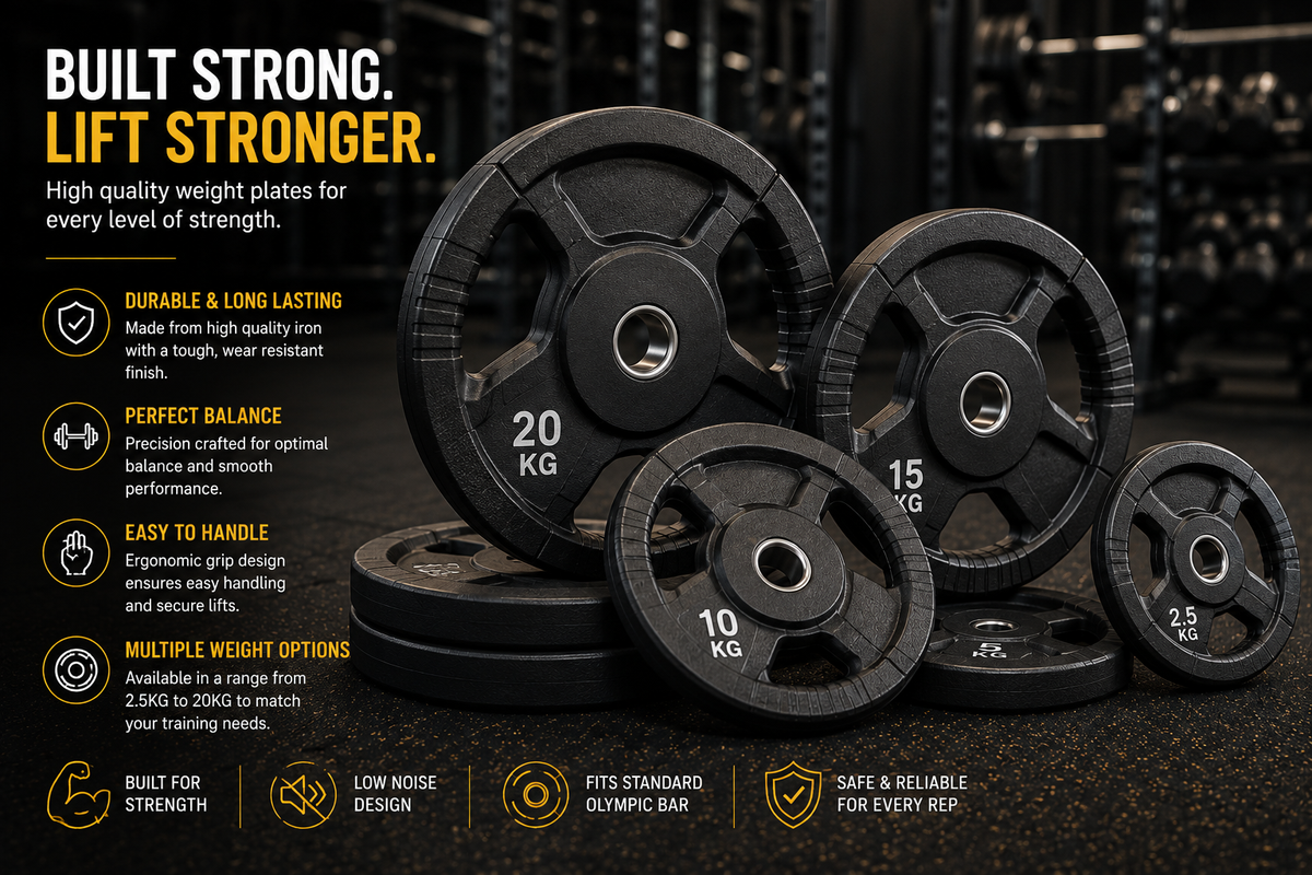 Olympic Weight Plates – 2.5KG to 25KG Cast Iron Grip Plates