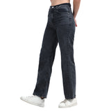 Women’s Black Boyfriend Jeans – High-Waist Relaxed Wide-Leg Denim