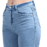 Women’s Sky Blue Boyfriend Jeans – High-Waist Relaxed Wide-Leg Denim