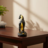 Black & Gold Horse Showpiece | Elegant Resin Home Décor