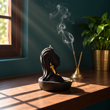 Black Adiyogi Shiva Statue with Golden Accents – Home Décor