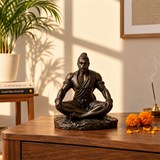 Meditating Lord Hanuman Statue – Black Spiritual Home Décor