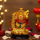 Golden Potli Buddha Statue – Wealth & Good Luck Decorative Idol
