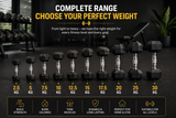 Premium Hex Dumbbell – Rubber Coated Hexagonal Dumbbell with Knurled Grip