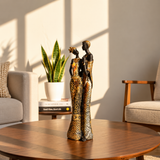 African Couple Decorative Statue – Elegant Traditional Art Sculpture