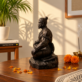Meditating Lord Hanuman Statue – Black Spiritual Home Décor