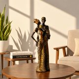 African Couple Decorative Statue – Elegant Traditional Art Sculpture