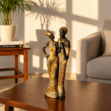 African Couple Decorative Statue – Elegant Traditional Art Sculpture