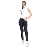 Women’s Black Slim Fit Jeans – High Waist Ankle-Length Stretch Denim
