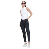 Women’s Black Slim Fit Jeans – High Waist Ankle-Length Stretch Denim
