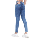 Women’s Light Blue Slim Fit Jeans – High Waist Ankle-Length Denim