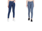 Women’s Dark Blue Slim Fit Jeans – High Waist Ankle-Length Denim