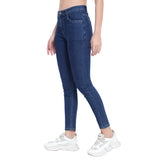 Women’s Dark Blue Slim Fit Jeans – High Waist Ankle-Length Denim