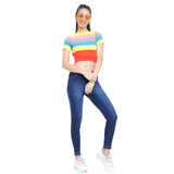 Women’s Dark Blue Denim Jeggings – High Waist Stretch Slim Fit