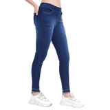 Women’s Dark Blue Denim Jeggings – High Waist Stretch Slim Fit
