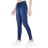Women’s Dark Blue Denim Jeggings – High Waist Stretch Slim Fit