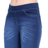 Women’s Dark Blue Denim Jeggings – High Waist Stretch Slim Fit