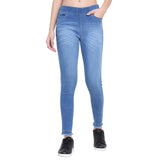 Women’s Light Blue Denim Jeggings – High Waist Stretch Slim Fit