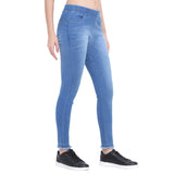 Women’s Light Blue Denim Jeggings – High Waist Stretch Slim Fit