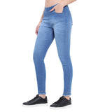 Women’s Light Blue Denim Jeggings – High Waist Stretch Slim Fit