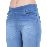 Women’s Light Blue Denim Jeggings – High Waist Stretch Slim Fit