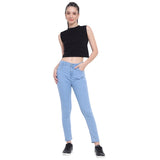 Women's Light Blue High-Waist Skinny Fit Denim Jeans