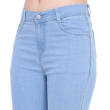Women's Light Blue High-Waist Skinny Fit Denim Jeans