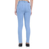 Women's Light Blue High-Waist Skinny Fit Denim Jeans