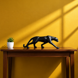 Black Jaguar Statue – Modern Geometric Animal Sculpture for Home & Office Decor