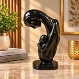 Black Mother & Child Decorative Sculpture – Elegant Modern Home Décor