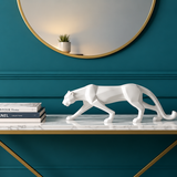 Modern White Jaguar Statue – Luxury Minimalist Home & Office Decor