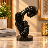 Black Mother & Child Decorative Sculpture – Elegant Modern Home Décor