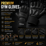 Premium Gym Gloves – Anti-Slip Grip with Adjustable Wrist Support