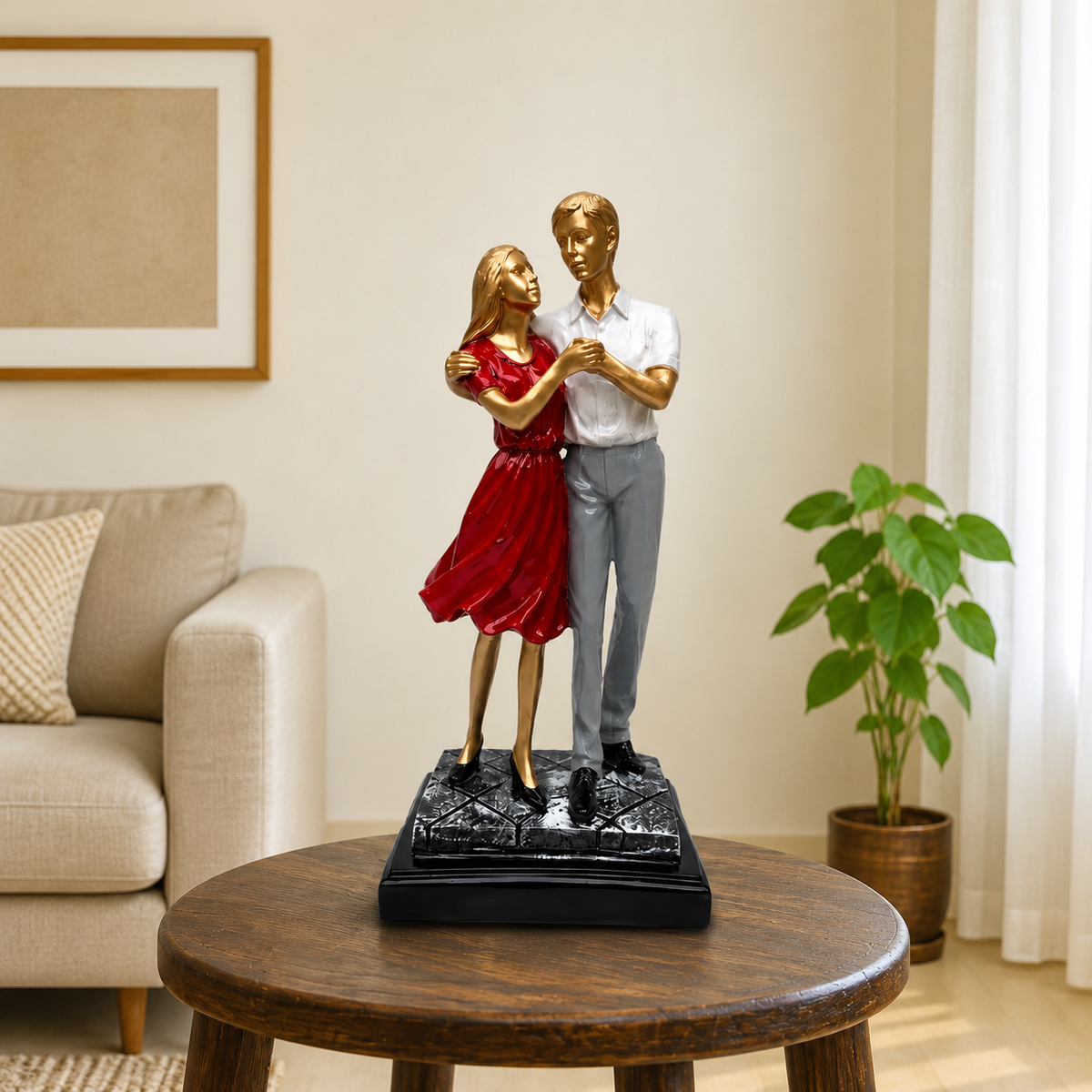 Elegant Dancing Couple Statue – Romantic Home Décor Showpiece